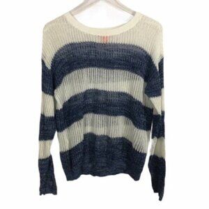 Joe Fresh | Blue & White Striped Pattern Long Sleeves Knit Sweater Size Medium